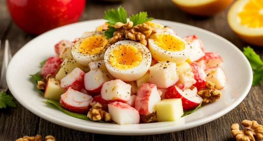 Изысканный салат с крабовыми палочками: новый взгляд на классику Изысканный салат с крабовыми палочками: новый взгляд на классику