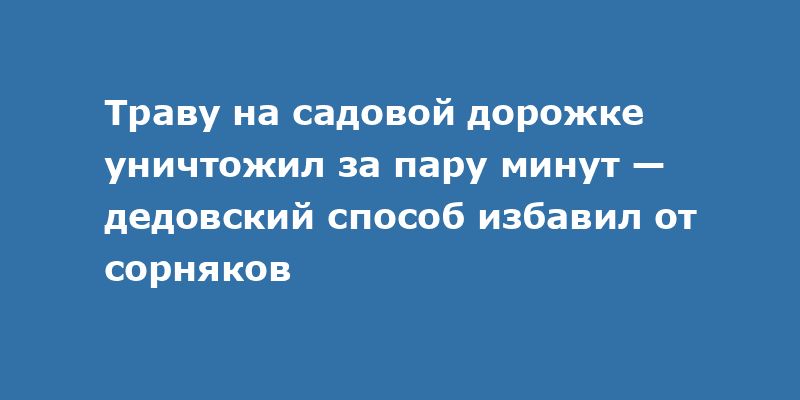 Как быстро и просто избавиться от сорняков на садовой дорожке Как быстро и просто избавиться от сорняков на садовой дорожке