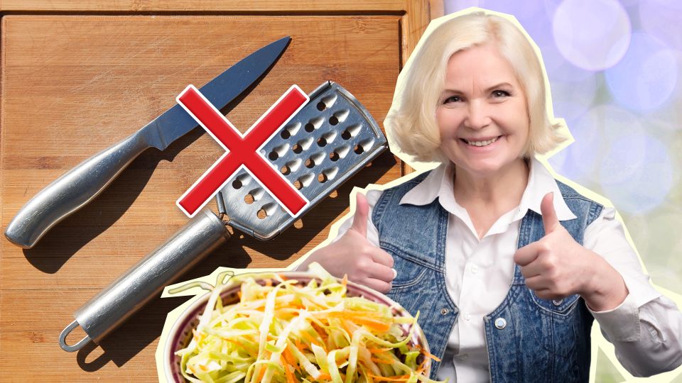 Как за минуту нашинковать капусту тонкой соломкой: секретный метод Как за минуту нашинковать капусту тонкой соломкой: секретный метод