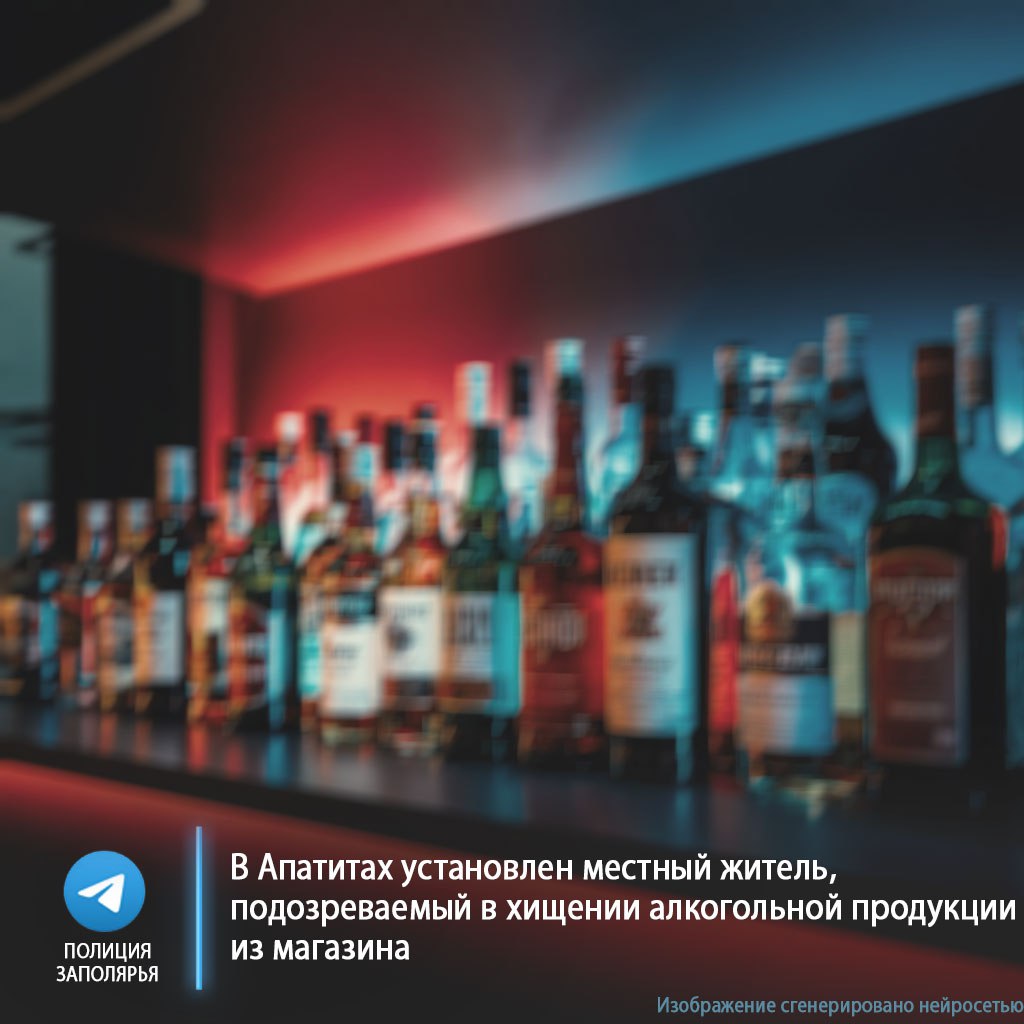 В Апатитах установлен местный житель, подозреваемый в хищении алкогольной продукции из магазина