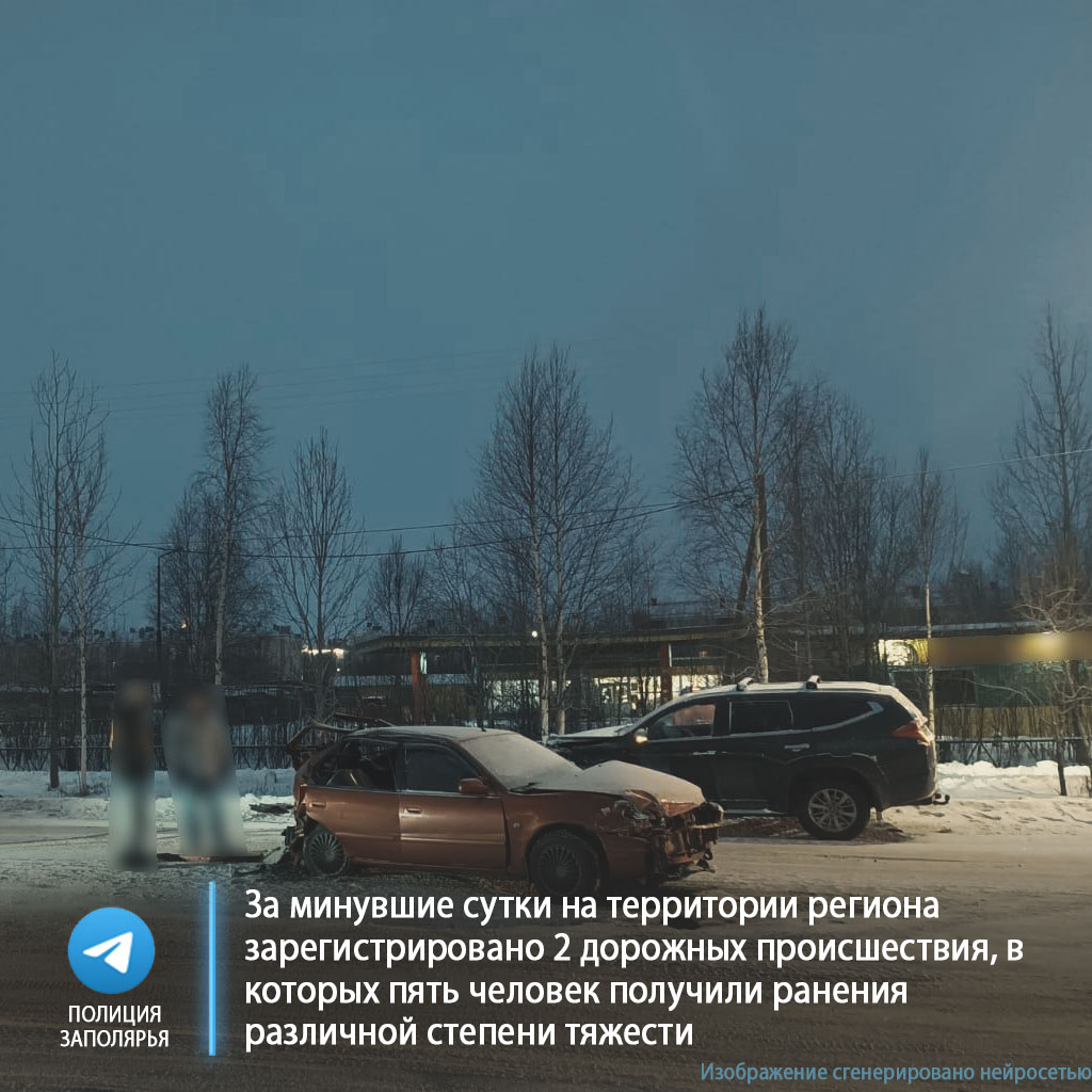 За минувшие сутки на территории региона зарегистрировано 2 дорожных происшествия, в которых пять человек получили ранения различной степени тяжести